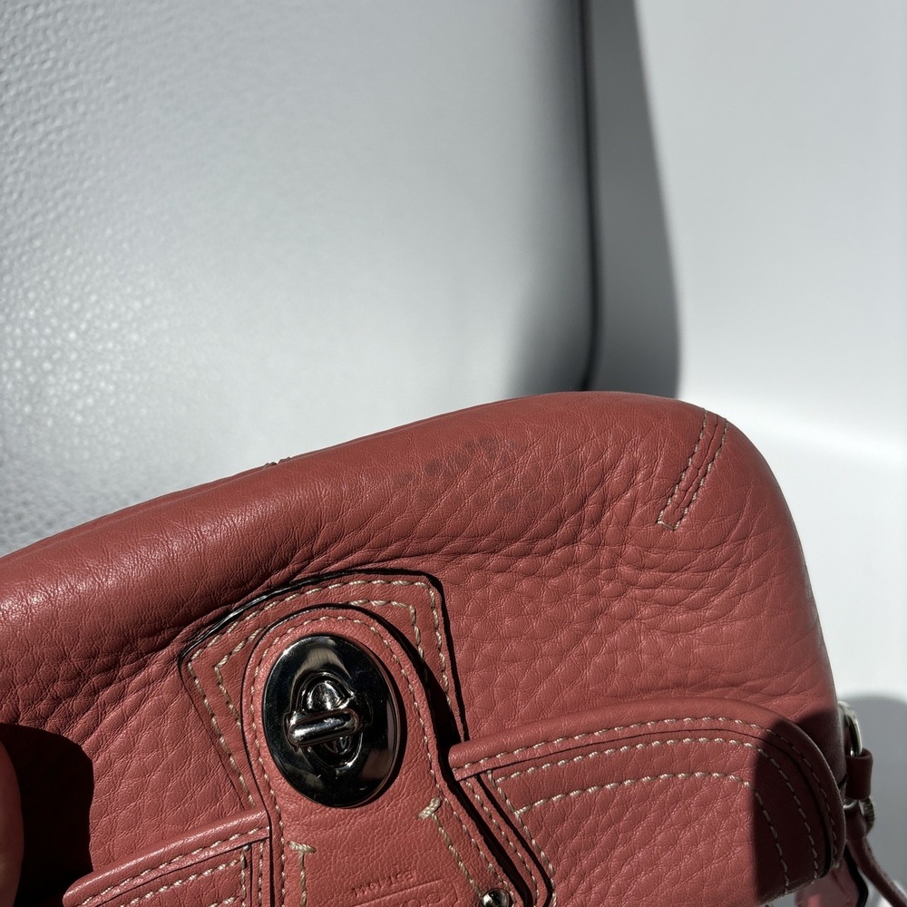 Coach Legacy‎ Flap Wristlet Mauve Dusty Rose Pebbled Leather Turnlock Clutch - Picture 9 of 13
